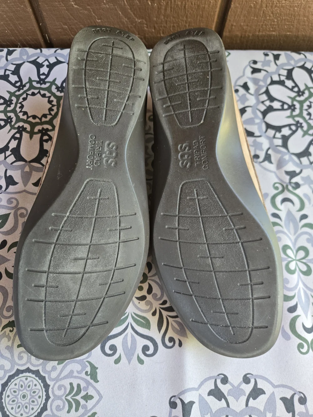 SAS Beige Tripas Comfort Mary Jane Flats